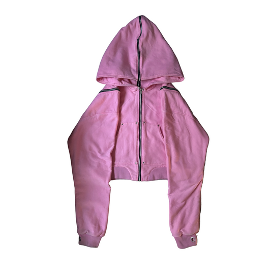 Evolutionary detachable pink zipup